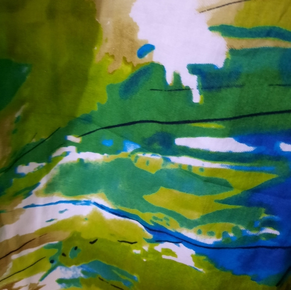 Vintage Y2K Cotton Summer Watercolour Print Dress - Picture 11 of 14